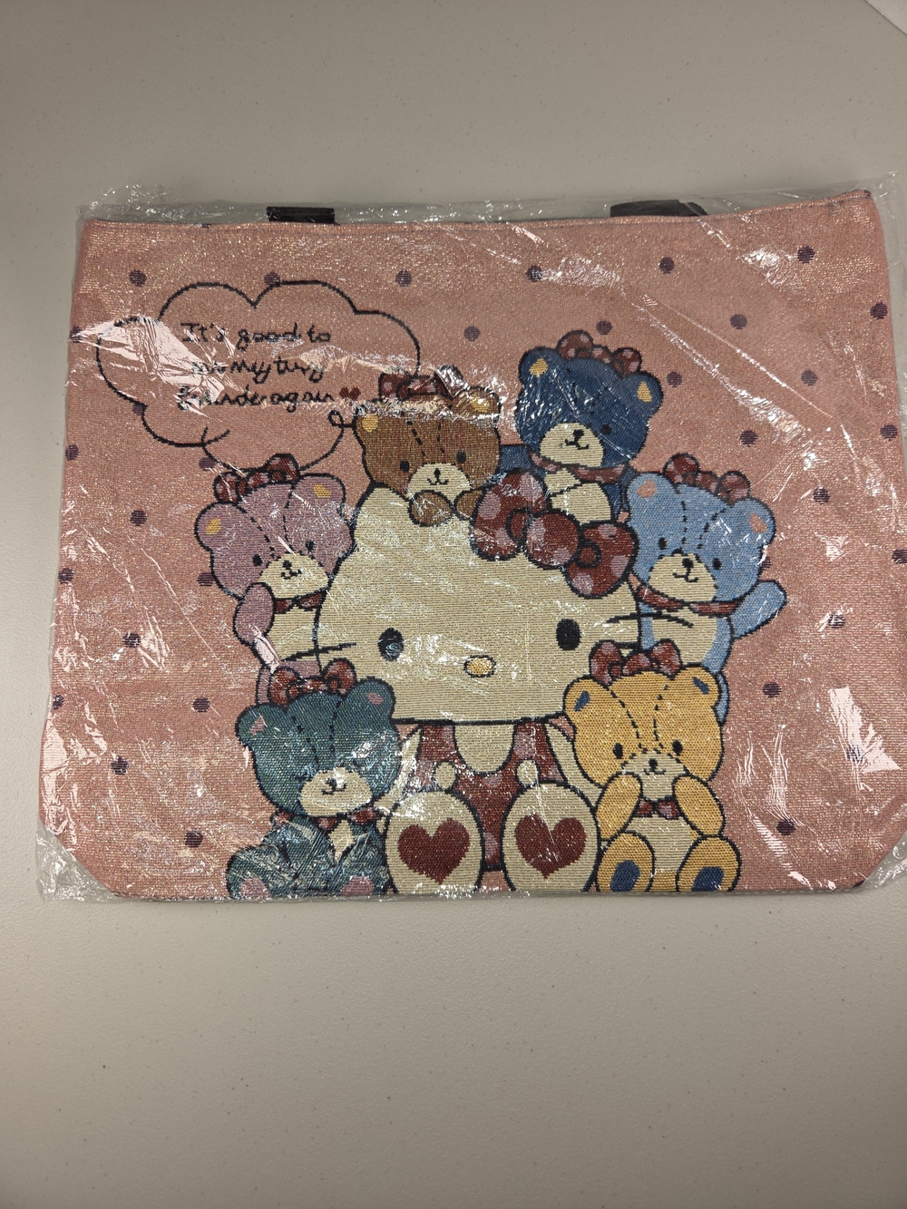 Hello Kitty Pink Tote with Multi-Color Bear Accents